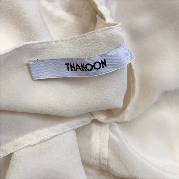 Thakoon 8 ivory silk long sleeve blouse off white silk - Picture 12 of 14